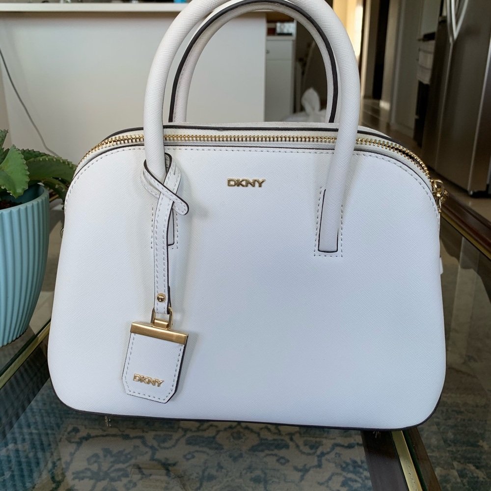 DKNY leather Shoulder cross-body Purse bag - White